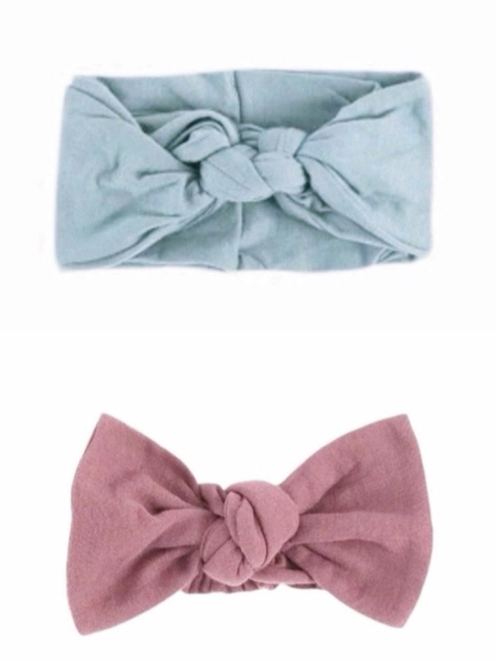 kate quinn Toddler Knotted Headband Duo - Light Blue & Mauve